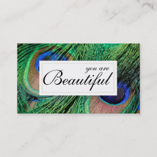 Peacock Feather You are Beautiful Makeup Artist Business Card