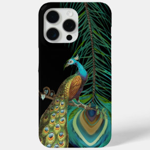 Peacock & Feather You Choose Background Colour iPhone 15 Pro Max Case