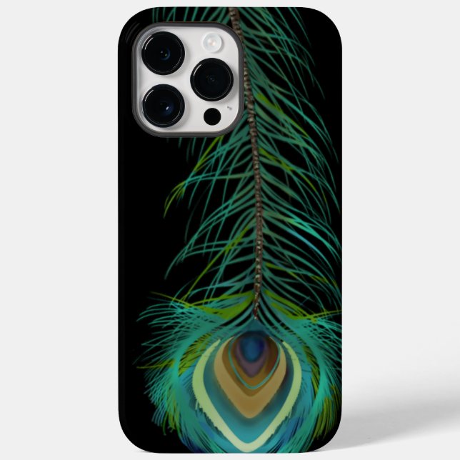 Peacock Feather You Choose Background Colour Case-Mate iPhone Case (Back)