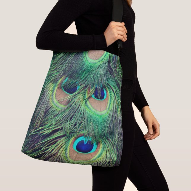 Peacock Feathers 3&5 Crossbody Bag (Close Up)