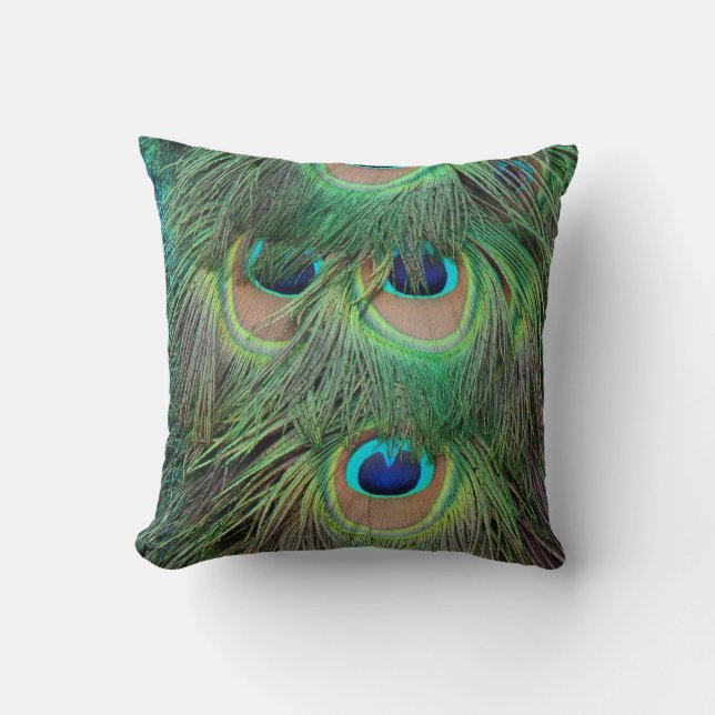 Peacock Feathers 3 Pillows (Front)