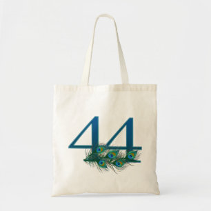 Peacock Feathers 44 Birthday Anniversary Milestone Tote Bag