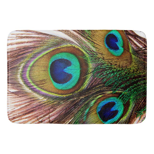 Peacock Feathers 4 Bath Mat (Front)