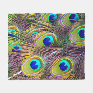 Peacock Feathers 5 Fleece Blanket