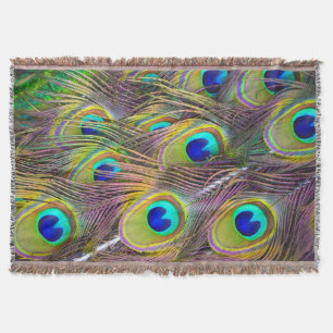 Peacock Feathers 5 Throw Blanket