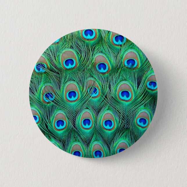 Peacock Feathers 6 Cm Round Badge (Front)