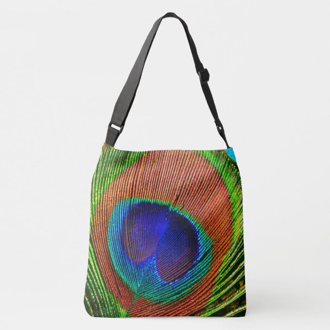 Peacock Feathers 6A-B Crossbody Bag (Back)