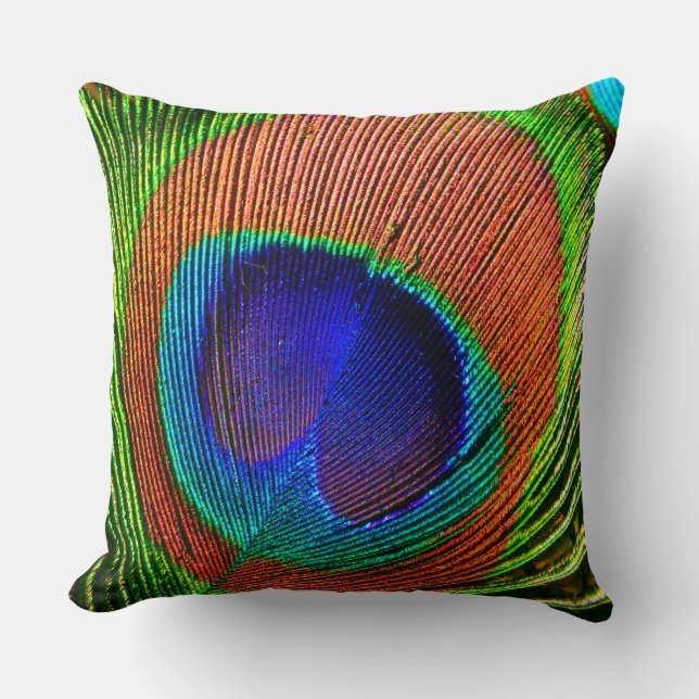 Peacock Feathers 6B Cushion (Front)