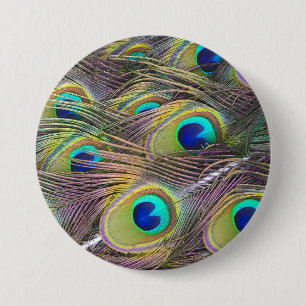Peacock Feathers 7.5 Cm Round Badge