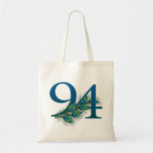 Peacock Feathers 94 Birthday Anniversary Milestone Tote Bag