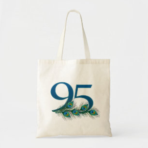 Peacock Feathers 95 Birthday Anniversary Milestone Tote Bag