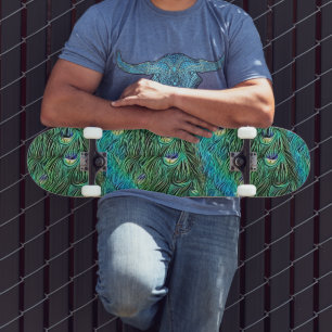 Peacock feathers, abstract - pattern in acrylic skateboard