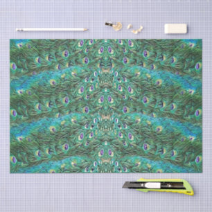 Peacock feathers, abstract - pattern in acrylic tissue paper