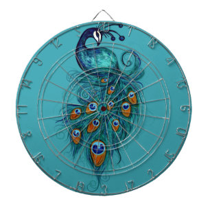 Peacock Feathers Art                               Dartboard
