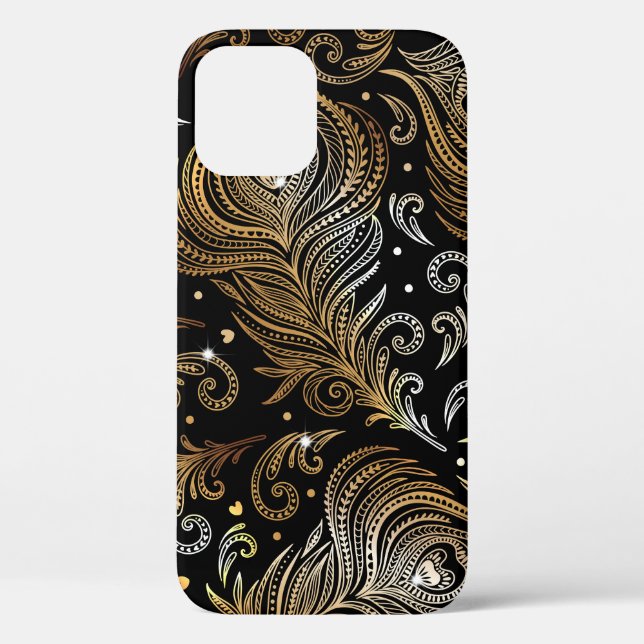 Peacock Feathers: Artistic Freehand Drawing. Case-Mate iPhone Case (Back)