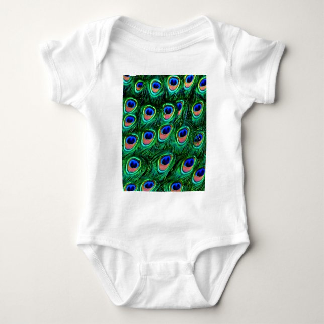 Peacock feathers_ baby bodysuit (Front)