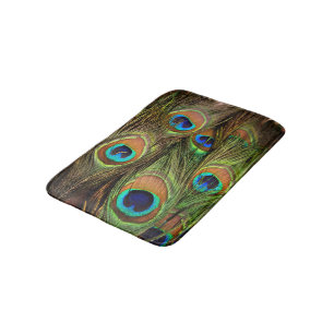 Peacock Feathers Bath Mat