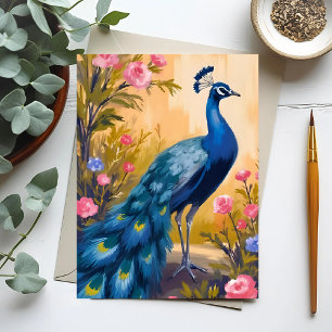 Peacock Feathers Beautiful Floral Animal Postcard