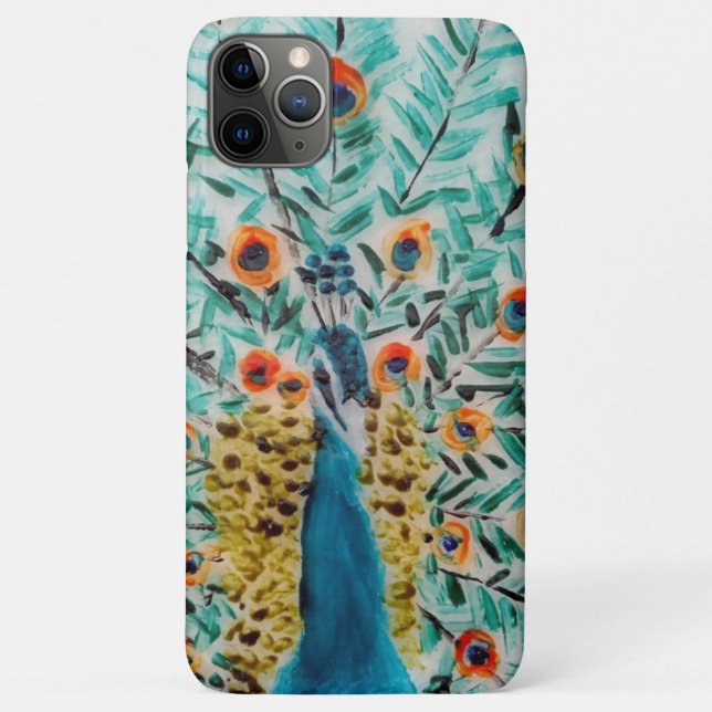 Peacock Feathers Bird Artwork Case-Mate iPhone Case (Back)