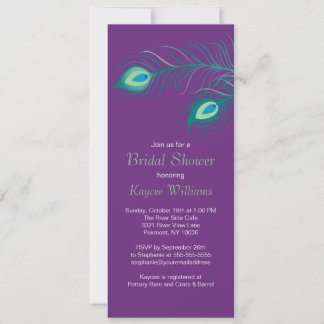 Peacock Feathers Bridal Shower Invitation