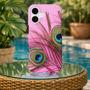 Peacock Feathers Bright Pink