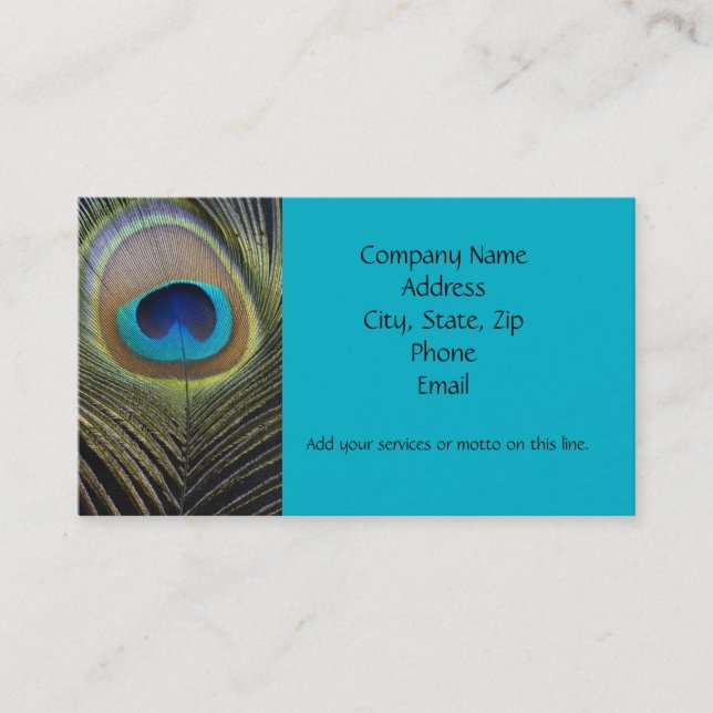 Peacock Feathers Business Card (Front)