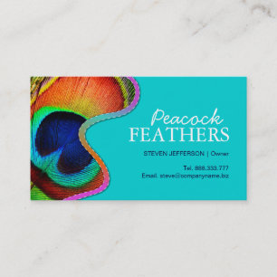 Peacock Feathers Business Cards
