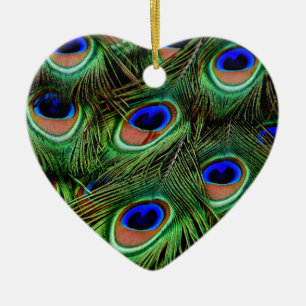 Peacock Feathers Ceramic Ornament