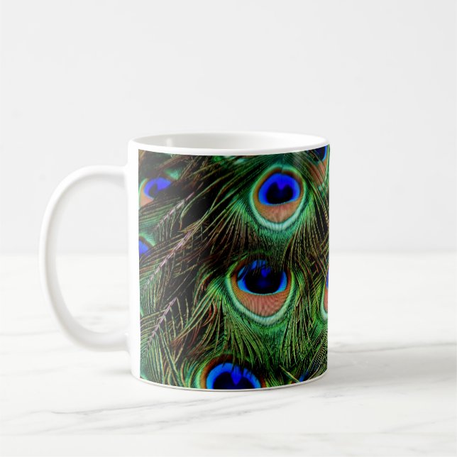 Peacock Feathers Coffee Mug (Left)