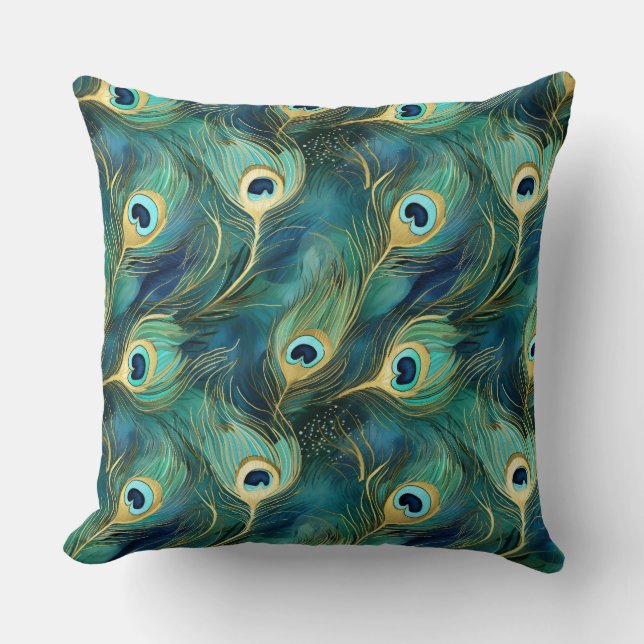 Peacock Feathers Cushion (Front)
