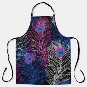 Peacock Feathers Dark: Gorgeous Vintage Design Apron