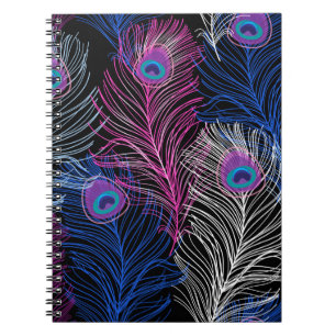 Peacock Feathers Dark: Gorgeous Vintage Design Notebook