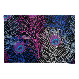 Peacock Feathers Dark: Gorgeous Vintage Design Pillowcase