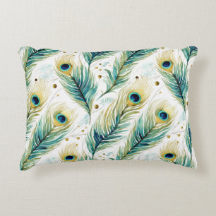 Peacock Feathers Decorative Cushion