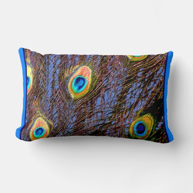 Peacock Feathers Designer Throw Pillow (Front)