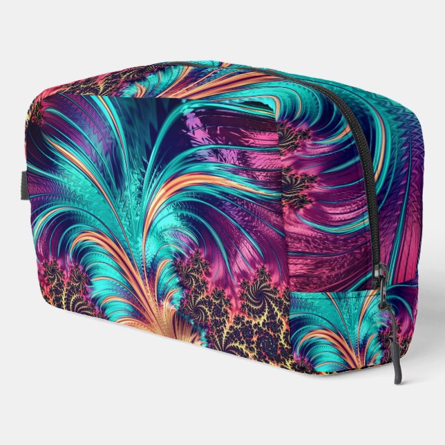 Peacock Feathers Dopp Kit (Right Corner)