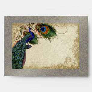 Peacock & Feathers Elegant Matching Wedding Set Envelope