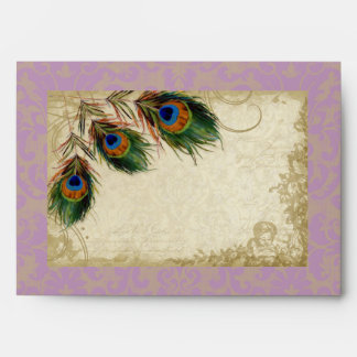 Peacock & Feathers Elegant Matching Wedding Set Envelope