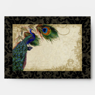 Peacock & Feathers Elegant Matching Wedding Set Envelopes