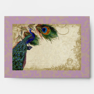 Peacock & Feathers Elegant Matching Wedding Set Envelopes