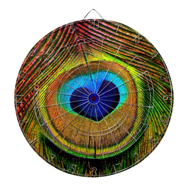 Peacock Feathers Eye of Love Dartboard (Front)