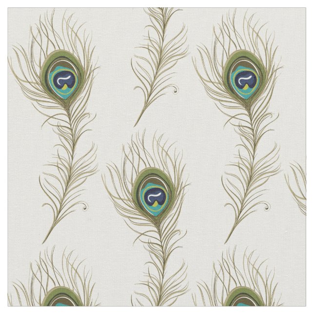 Peacock Feathers Fabric (Close Up)