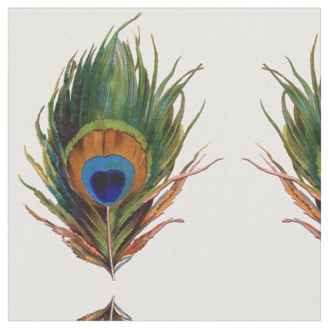 Peacock Feathers Fabric (Close Up)