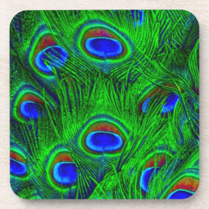 Peacock Feathers Fashion Collection Coaster