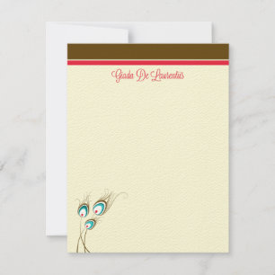 Peacock Feathers Flat (Giada De Laurentiis) Note Card