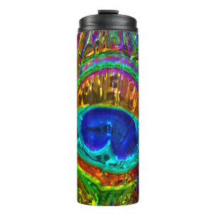 Peacock Feathers Glass Art 1 Thermal Tumbler