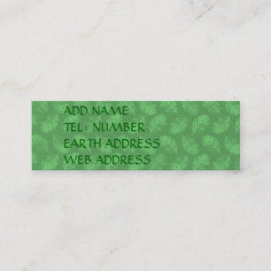 Peacock Feathers Green Mini Business Card