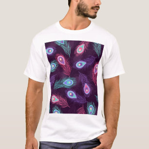 Peacock Feathers: Hand Drawn Vintage. T-Shirt