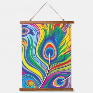 Peacock Feathers Hanging Tapestry