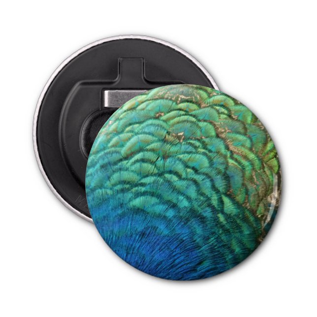 Peacock Feathers I Colourful Abstract Nature Desig Bottle Opener (Front)
